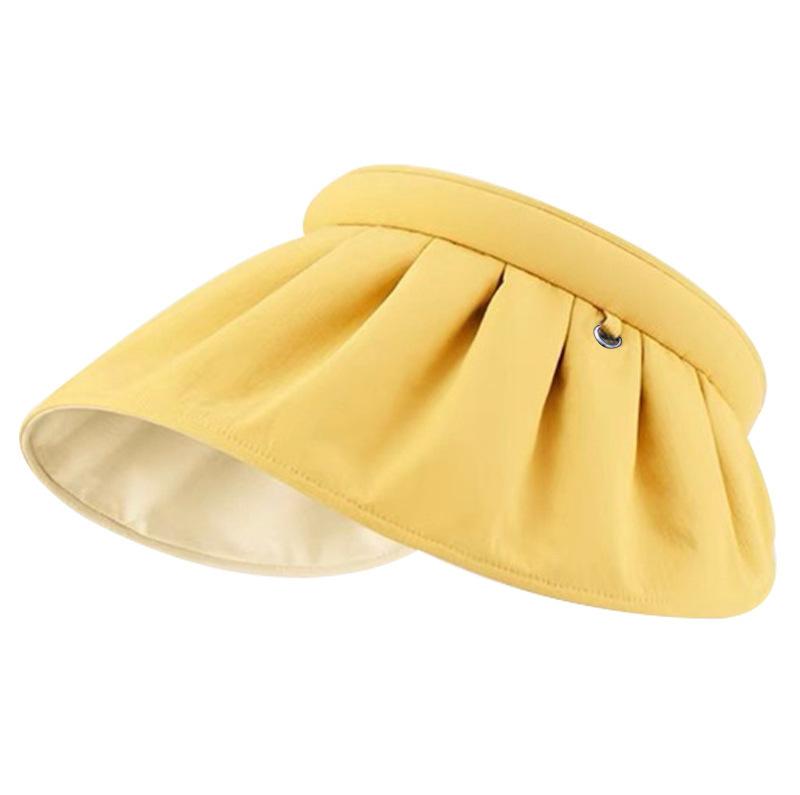 Empty top sun protection hat women's summer visor hat UV protection beach travel sun hat cycling face cover shell hat