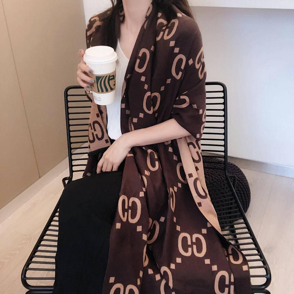 Women's Cashmere Blend Double-Sided Scarf - Autumn/Winter Warm Shawl, Versatile High-End Fashion