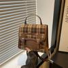 College Style Plaid Backpack Female Autumn New Dachshund Dog Student Class Handbag Retro Backpack
