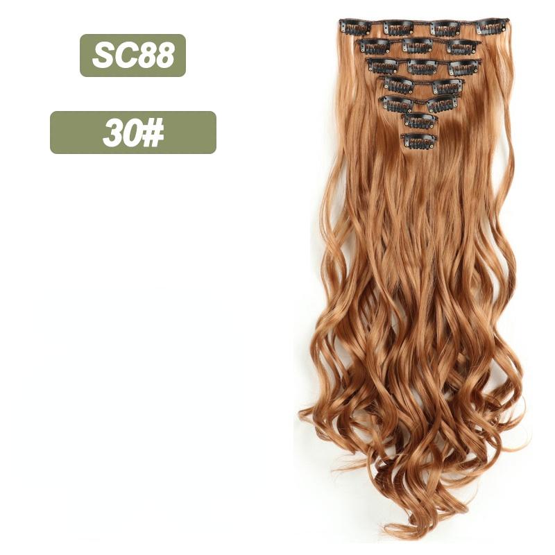 MISSQUEEN Long Wavy Ombre Hair Extensions 16 Hairpins Clipped In The Hair Extensions To Synthesize A Heat Resistant Thick Wig
