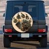 Forest Bear Paw Pattern 30/34 Inch Multi-Functional Spare Tire Cover, Suitable For Jeeps, Trailers, RVs, Off-Road Vehicles, Truc