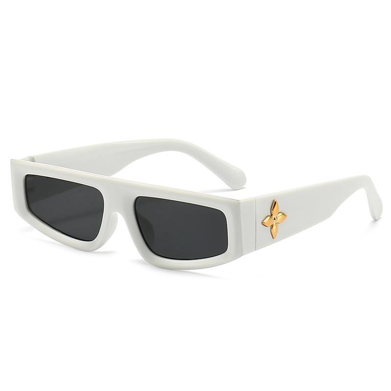 European and American Internet celebrity model rice nail sunglasses leaf legs men and women hip hop wind sunshade glasses fashion cat eye sunglasses