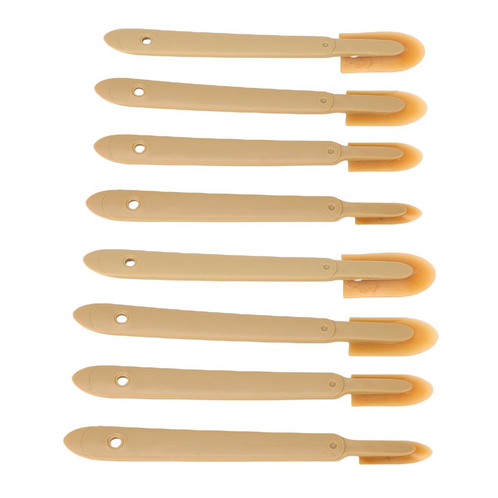 8 Pcs Grout Sealant Spatula Spreader Reusable PU Tips Grout Caulk Finishing Tool 4 Sizes for Kitchen Pantry Bathroom Yellow