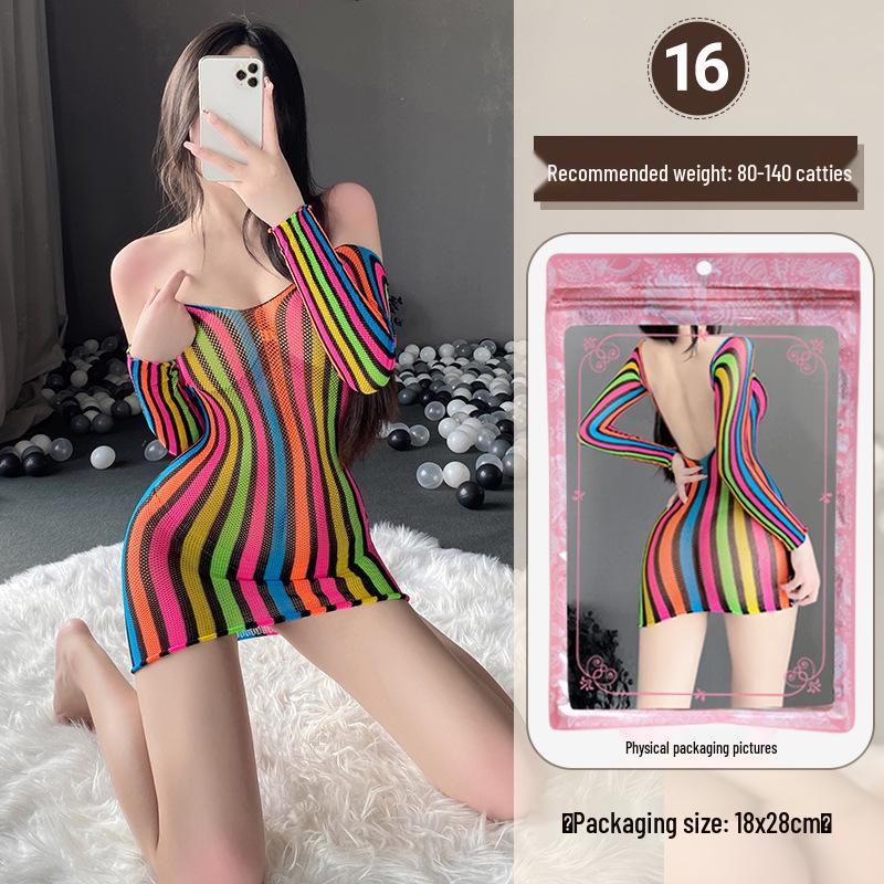 Linlinting Plus Size Sexy See-through Cutout Bodysuit with Open Crotch Stockings Set