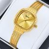 Retro Gold Square Women's Watch Luxury Mesh Bracelet Quartz Wristwatch Elegant Dress Clock for Ladies