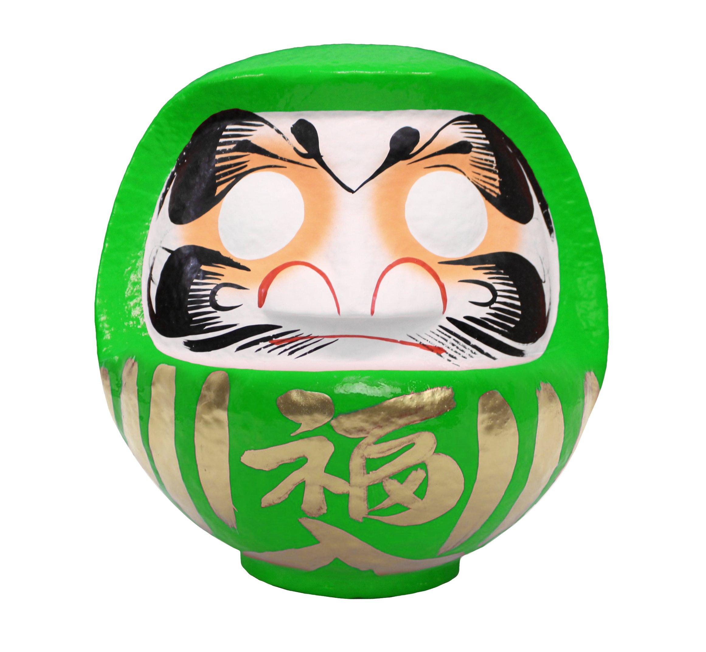 

Lucky Daruma Doll, Size 10, Green, [In-house Safety and Goal Achievement], 28x26x30cm, HKDM-10-GN-10