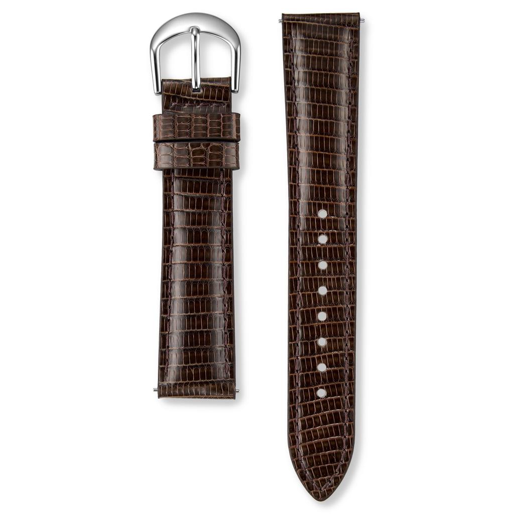 Genuine Aftermarket Band RS20P12DBN Lizard Dark Lug Width Buckle Width Smart Change (cut) Ladies' Brown, 12mm, 10mm