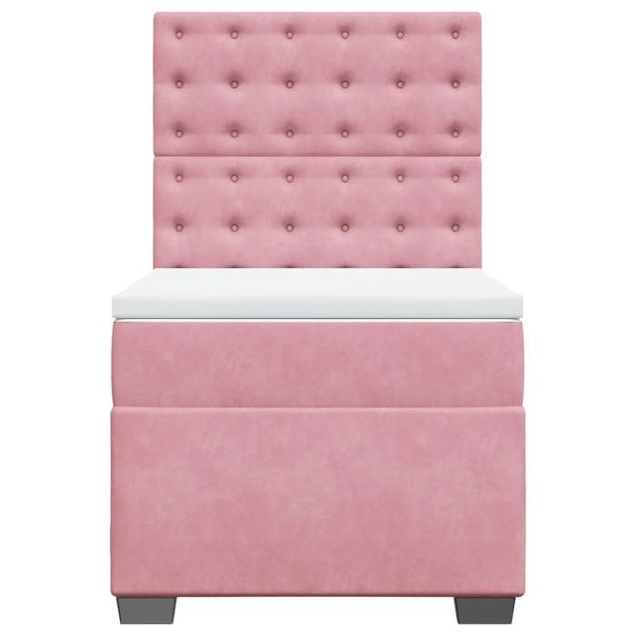 Maison Exclusive - Sommier à lattes de lit avec matelas Rose 100x200 cm Velours