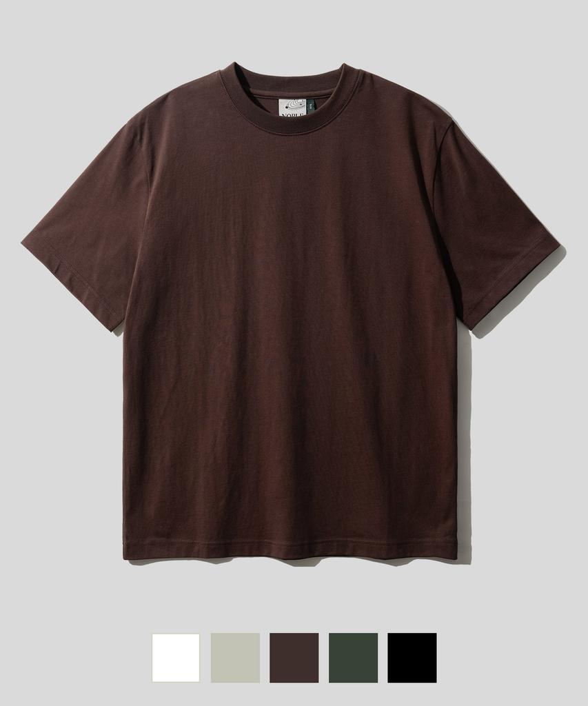 FP142 Orbt 974Og Silket Short Sleeve T-Shirt Dark Brown Sjst1526