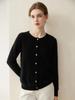 Women's Pure Cashmere Cardigan - 2026 Autumn/Winter Round Neck Elegant Loose Slimming Warm Layer