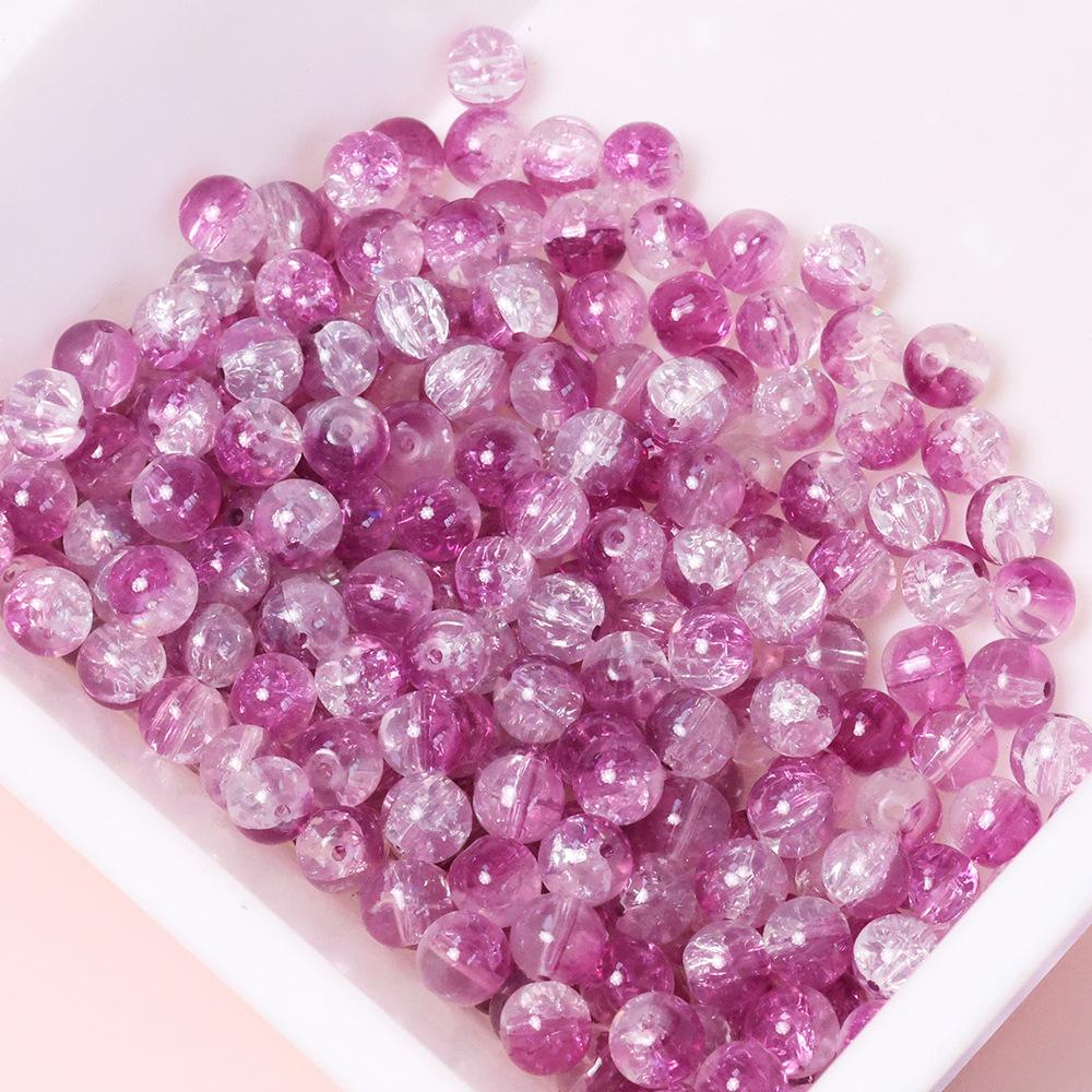 Yori 60 Piecess 10mm Dual Color Glass Loose Beads for Handmade DIY Bracelet Necklace Jewelry Making Supplies Decorative Beads