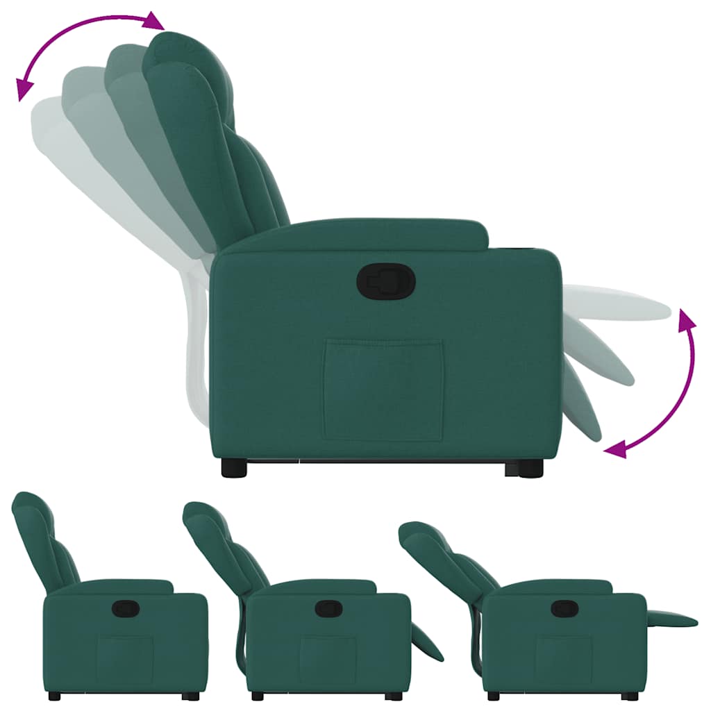Recliner with Rising Function Dark Green Fabric