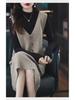 Women's Sleeveless Knit Vest Dress for Spring & Fall 2024 - Mid-Length, Loose, Over-the-Knee Style