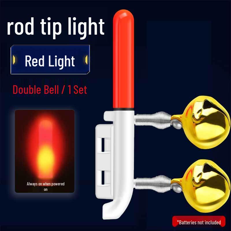 Night Fishing LED Rod Tip Light with Copper Bell - Sea Rod Alarm and Glow Sensor