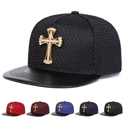 Unisex Metal Cross Hip-hop Hats Fashion Spring Autumn Outdoor Adjustable Casual Baseball Caps Sunscreen Hat