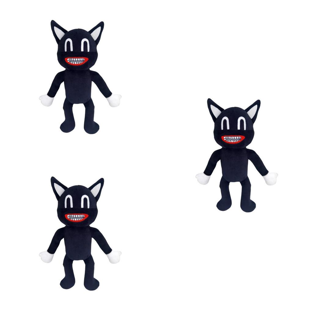 Black Cartoon Cat Stuffed Animal Plush Toy Highly Detailed And Made To Last!