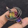 Regenbogen Solarquarz Druzy Anhänger Kupferdraht umwickelter Anhänger Stierkopf Form Anhänger Edelstein Kupferschmuck Handgefertigter Anhänger Geschenk für Mama