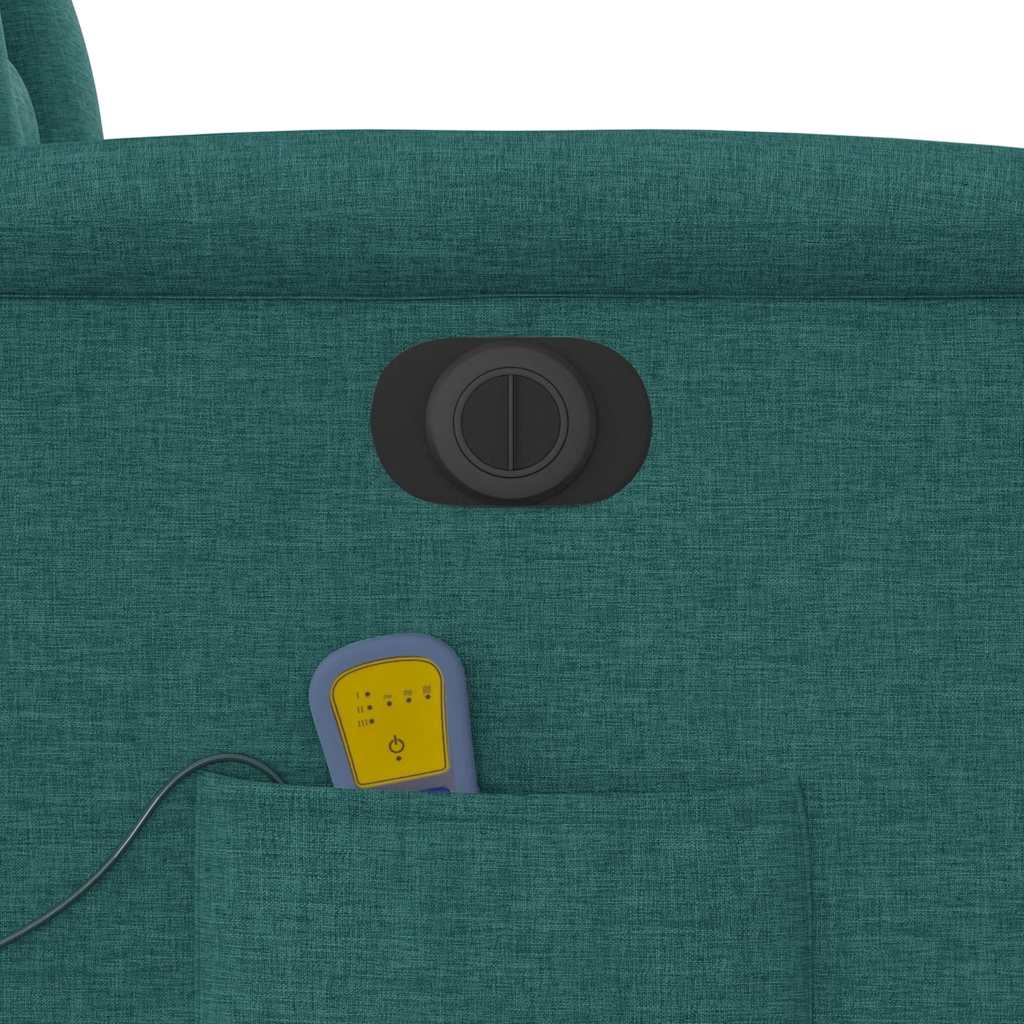Electric Massage Recliner with Rising Function Dark Green Fabric