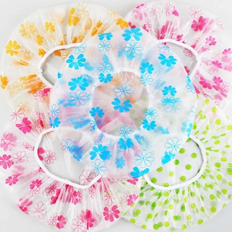 5pcs Shower Cap Waterproof Bathing Household Long Hair Shower Dry Hair Cap Kitchen Fume Prevention Sanitary Hat