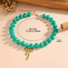 Fashion Resin Beaded Necklace Round Multicolor Bow Pendant Choker Jewelry Boho Women Clavicle Chain Travel