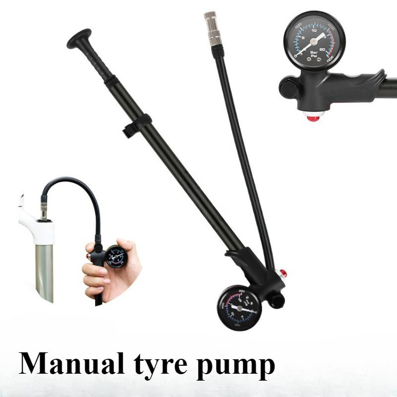 Light Pressure Cylinder Aluminum Alloy Front Fork Pump Rear Shocked Absorber Road Bicycle Inflatable 300PSI Bike Accessories