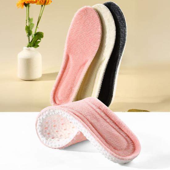 1 Pair Wool Fleece Insoles Foot Pain Relief Soft Thick Warm Winter Inner Soles Shock Absorbing Boots Sports Shoes Insert Liners Cushions