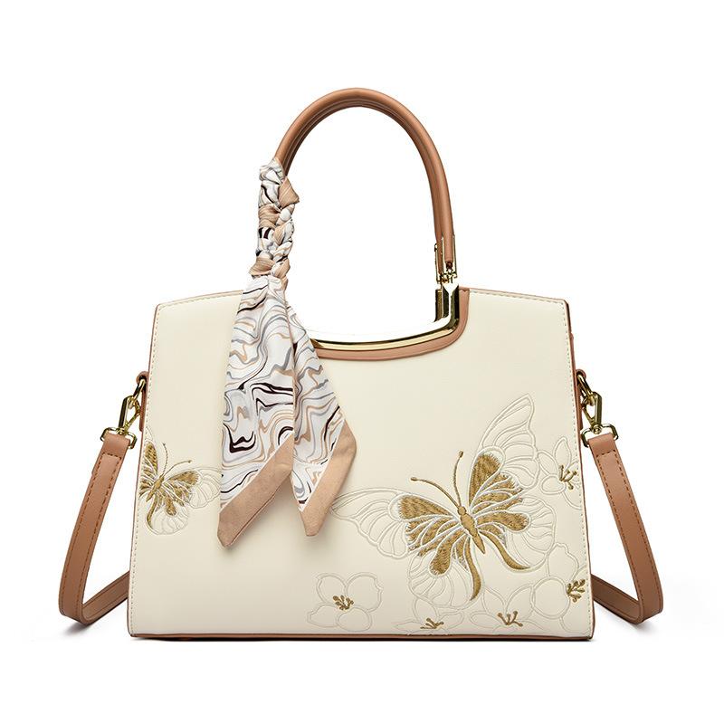 

Модная сумка в китайском стиле, Модная женская сумка большой вместимости, Простая и элегантная сумка на одно плечо для мам бежевый