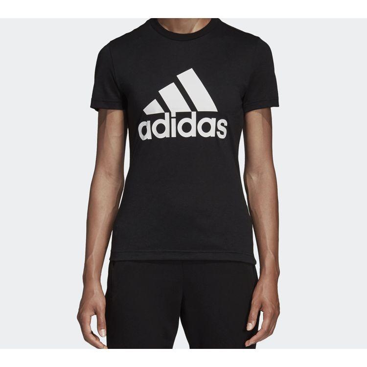 Adidas Logo Print Sports Short Sleeve T-Shirt Women Tops Black DY7732