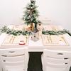 Cartoon Table Mat Tableware Pad For Xmas Rectangle Holiday Kitchen Christmas Decoration
