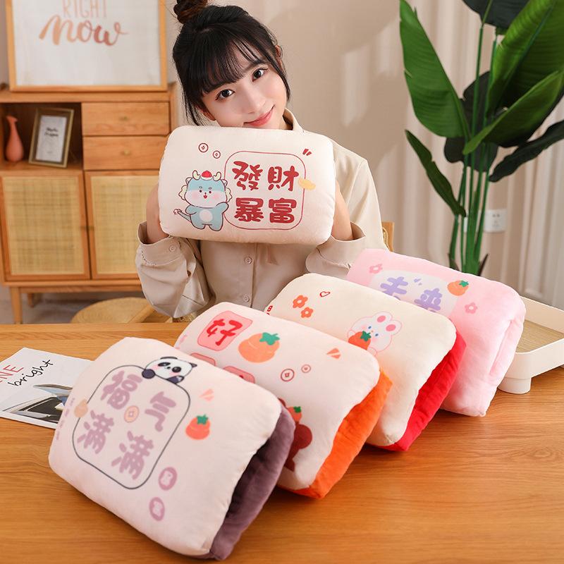 Student Autumn And Winter Dual-Purpose Hand Warmer Throw Pillow Hand Warmer Cover Can Be Inserted Into The Pillow Office Plush Lunch Break Pillow