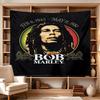 Bob Marley Reggae One Love Reggae Legend Polyester Wall Hanging Tapestry, Aesthetic Home Decor for Bedroom Dorm Photo Backdrop