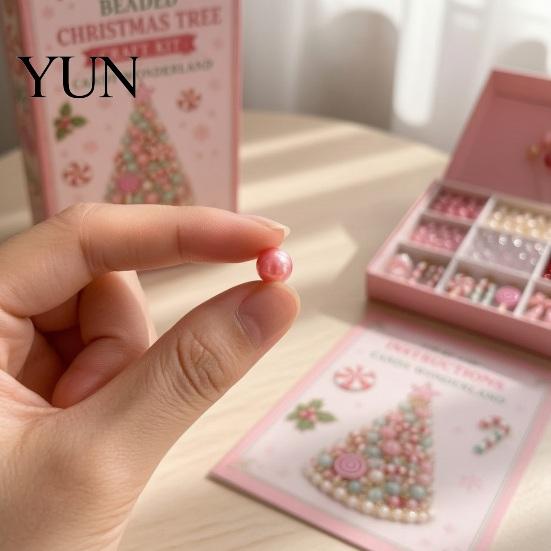 Creative Hobby Kits for Adults DIY Christmas Tree Beading Kit Beginners, Handmade 3D Ornament with Full Beaded Figurine Making Set Tools And