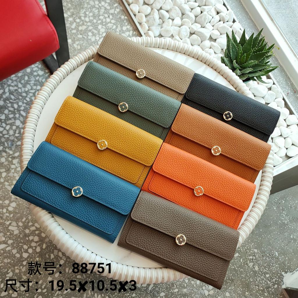 Portofele de lux din piele naturală pentru femei, portofel lung, design de marcă, închizătoare cu buton floare de prun, geantă plic, portofel din stratul întâi de piele de vacă, portofel fără logo