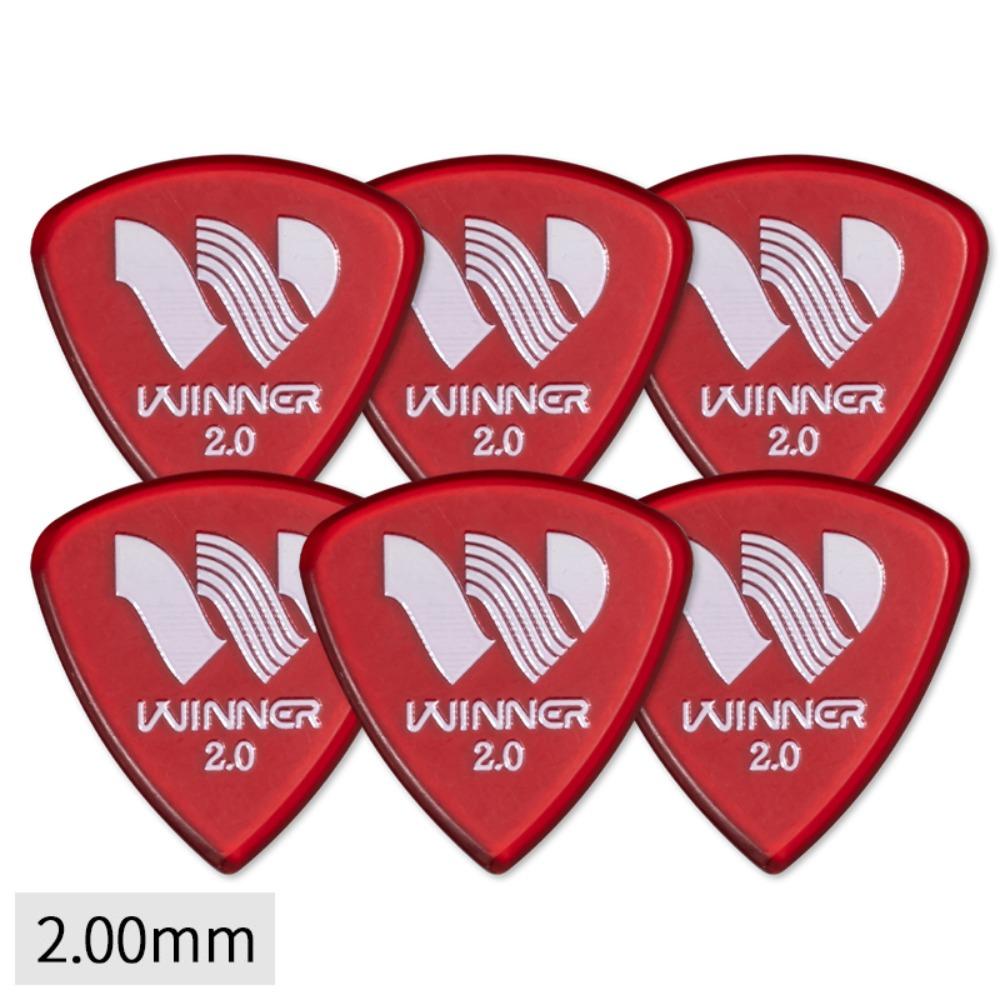 Professional 6 Pcs Winner Guitar Picks Large Triangular Anti-Slip Electric Guitar Picks 2.0MM Thick Guitar Parts Guitar Playing