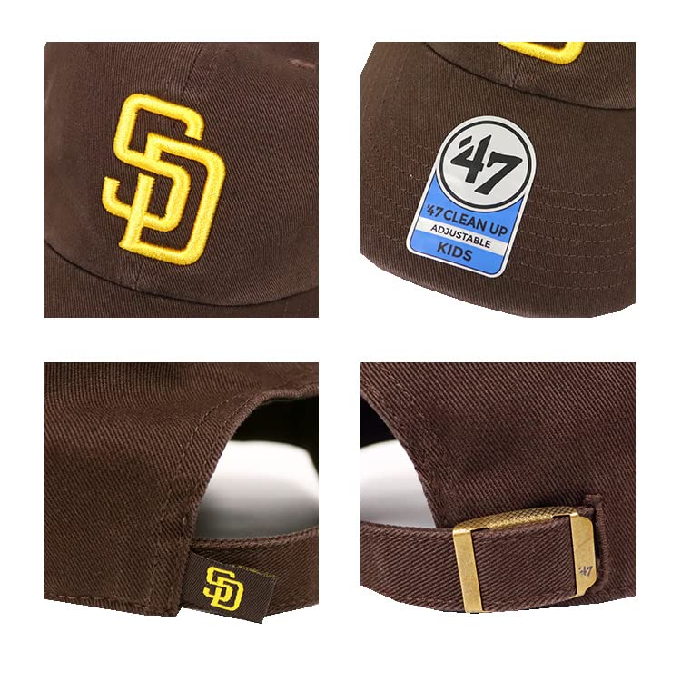 Forty Seven Baseball Major League Baseball for Boys and San Diego Padres Brown Kids' Cap, Logo, Low-Profile Cap, Girls, Design, [Used]