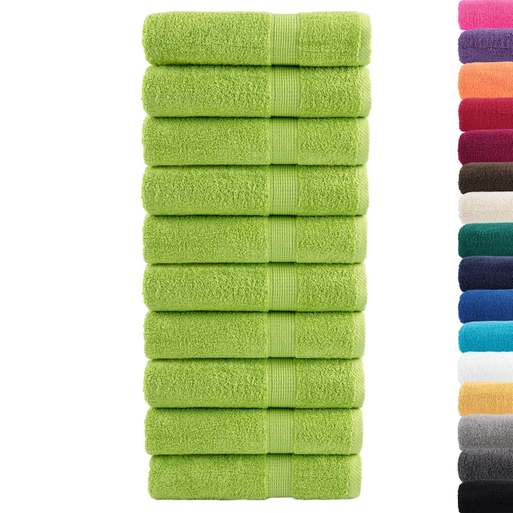 Premium Solund Towels, 10 Pcs., Green, 50X100 Cm, 600 G/Cm²