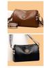 2025 Women's All-Season Soft Leather Cylinder Bag with Stone Pattern, Wide Shoulder Strap & Crossbody Functionality