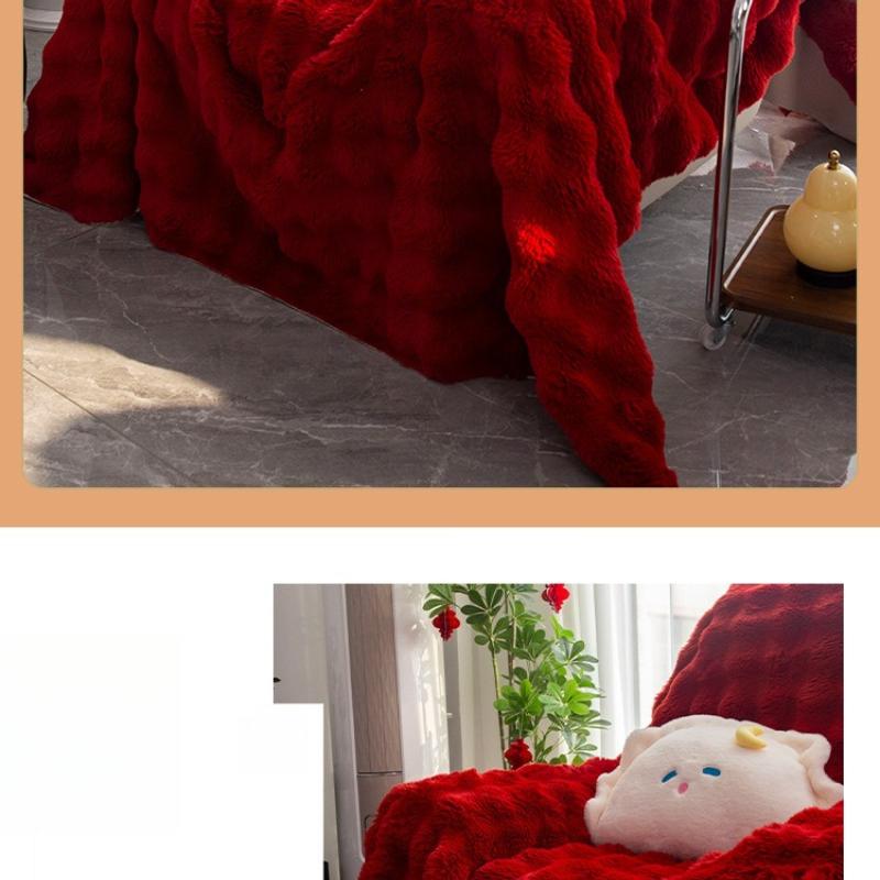 Plush sofa blanket comfortable soft bubble plush bedroom living room non-pilling non-shrinking blanket