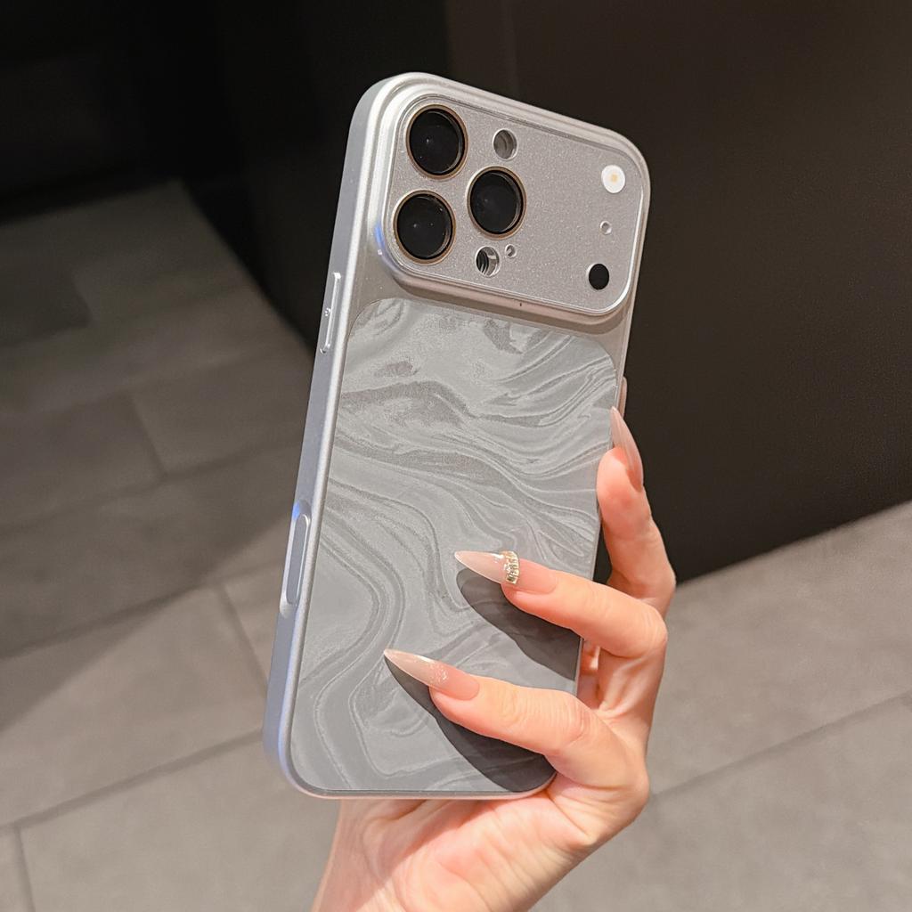 Applicable to iPhone17Promax second change mobile phone case water wave leather pattern AG electroplating matte Apple 16 all-inclusive
