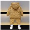 Autumn and Winter Boys' Quilted Suit Children's Solid Color Thick Cotton-padded Two-piece Baby Winter Cotton-padded Suit