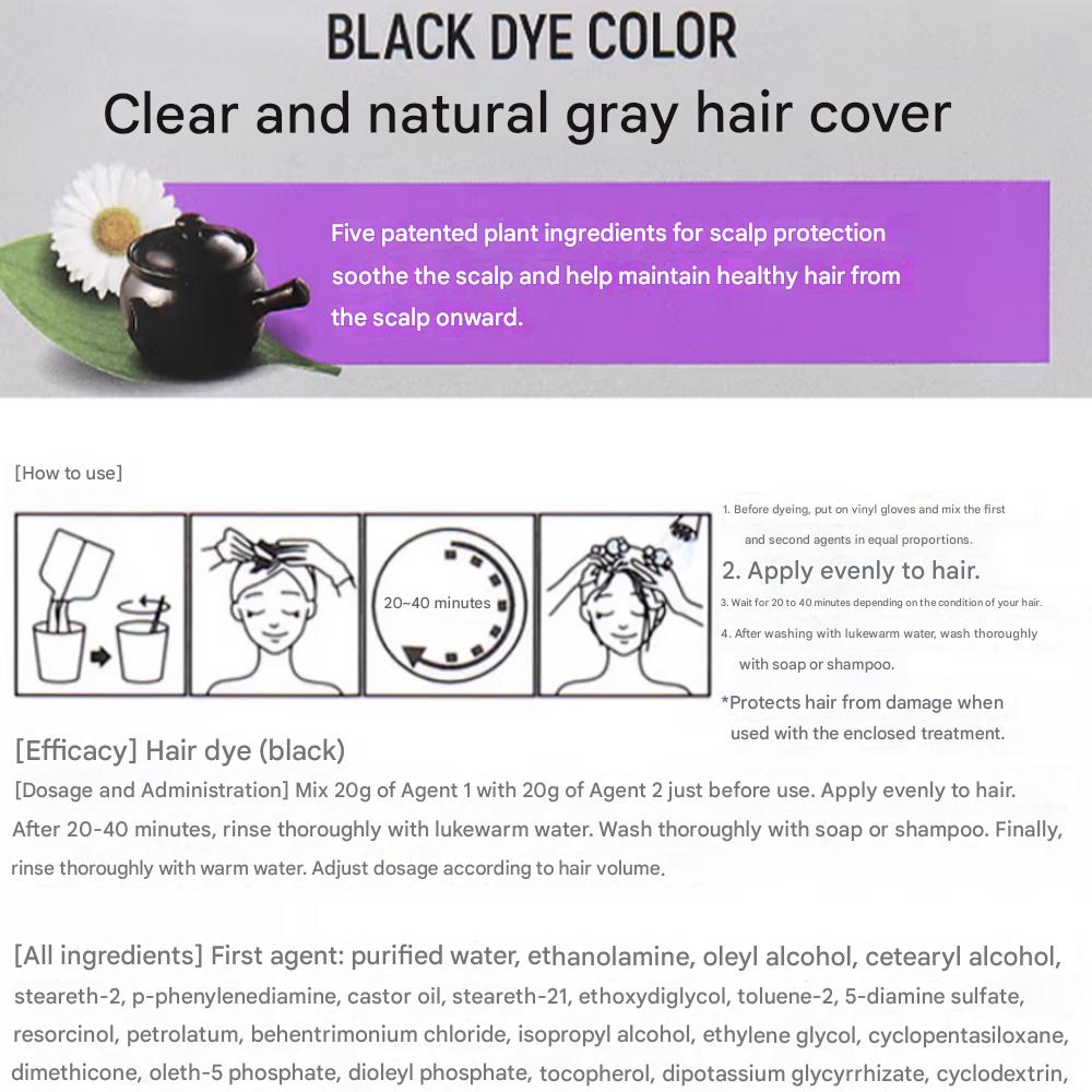 ColorSure Pouch Hair Dye Black 3-pack