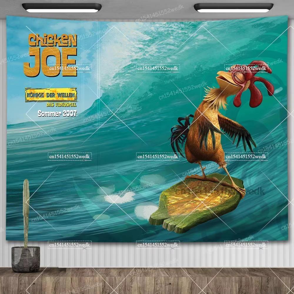 

Тканевое панно Chicken Joe Flag Surfs Up Смешной мем Макраме Эстетичное украшение комнаты Аниме Игровые плакаты Художественные панно для дома 74x94cm(29x37in)