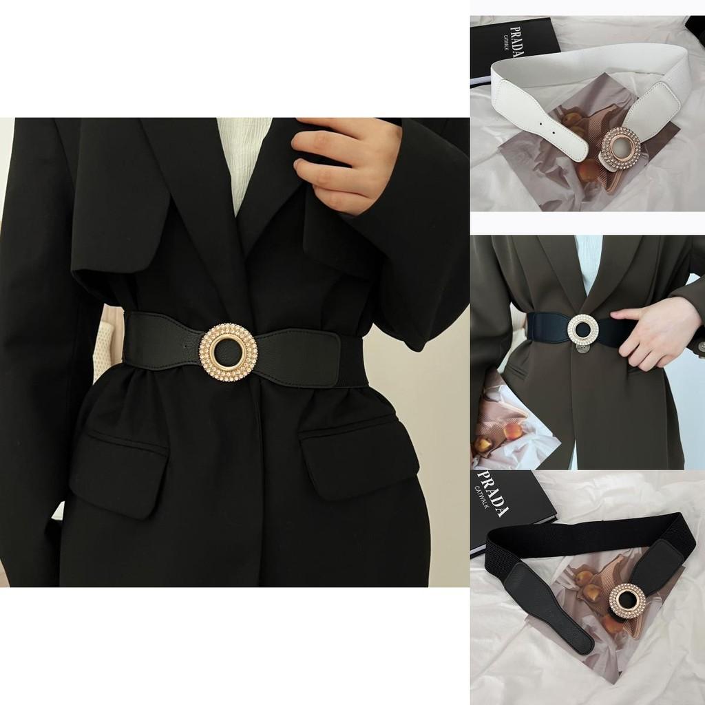 Elegant Women's Versatile Wide Elastic Waist Cincher Belt In Fashionable Colors For Dresses