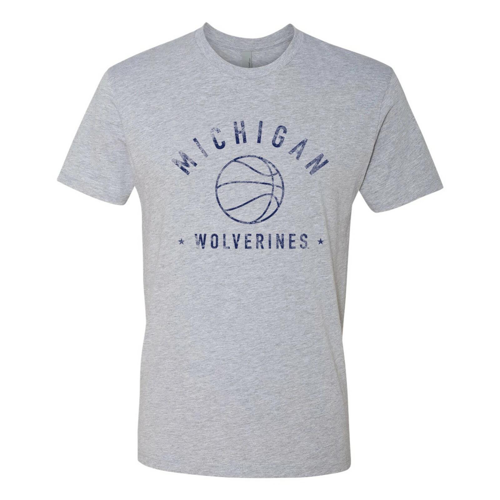 University of Michigan Wolverines Arch Basketball T Shirt Premium Cotton S