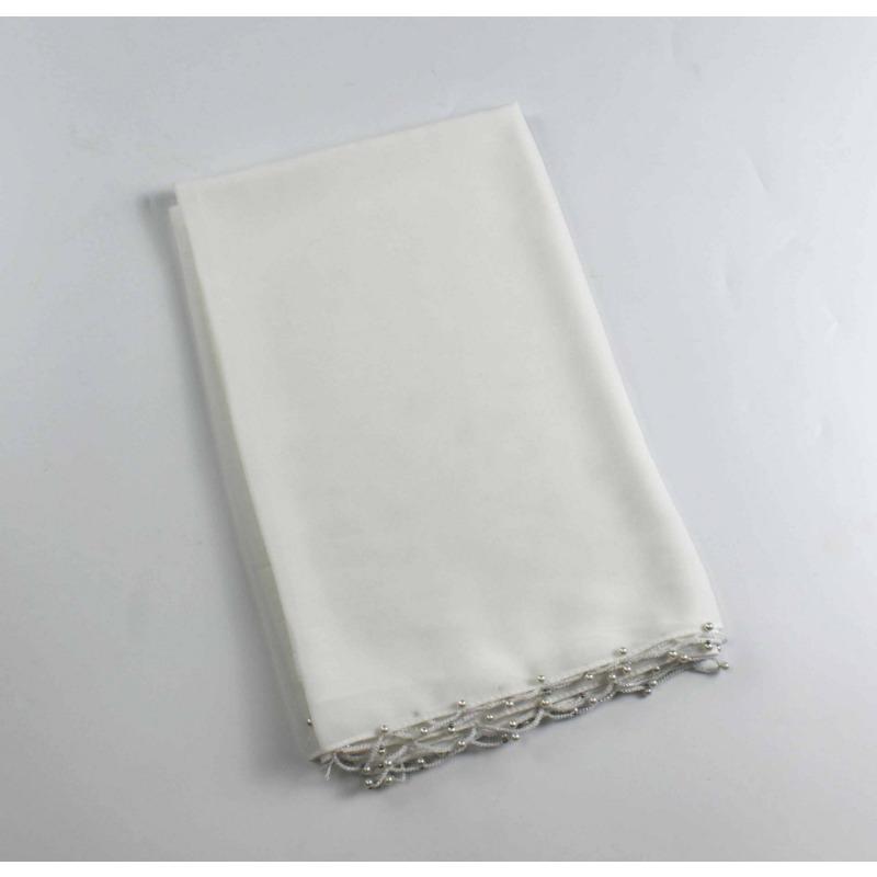Long Chiffon Wave Edge Beaded Shawl For African Women