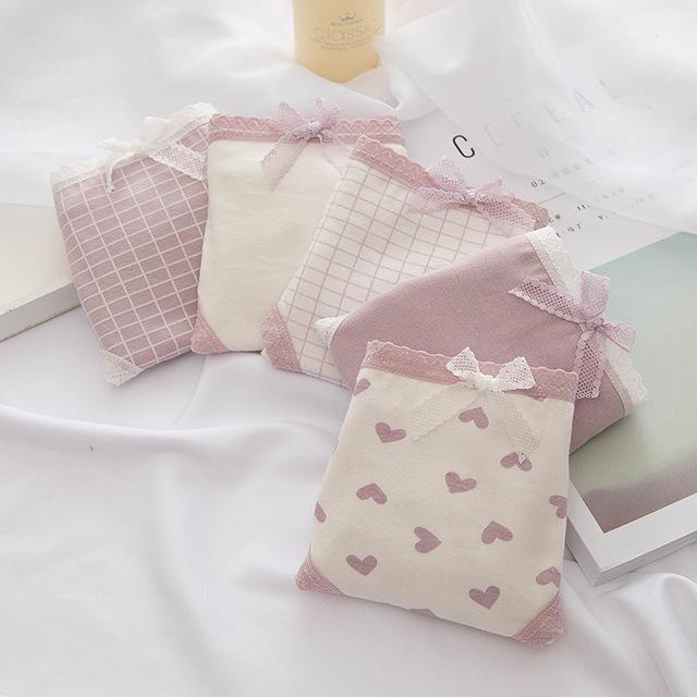 

5 шт./компл. хлопковые женские трусики с милым мультяшным узором, нижнее белье, милые трусы для девочек, здоровое нижнее белье, женские трусы L