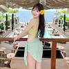 New Ins Blogger Sexy Tube Top Bikini Split Skirt Three-piece Swimsuit Pure Desire Island Vacation