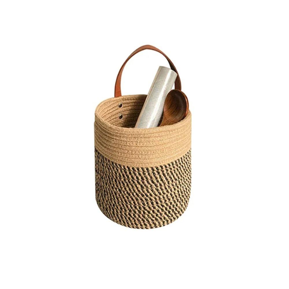 Natural Woven Jute Cotton Flower Basket Cotton Rope Wicker Plant Flower Pot  Garden