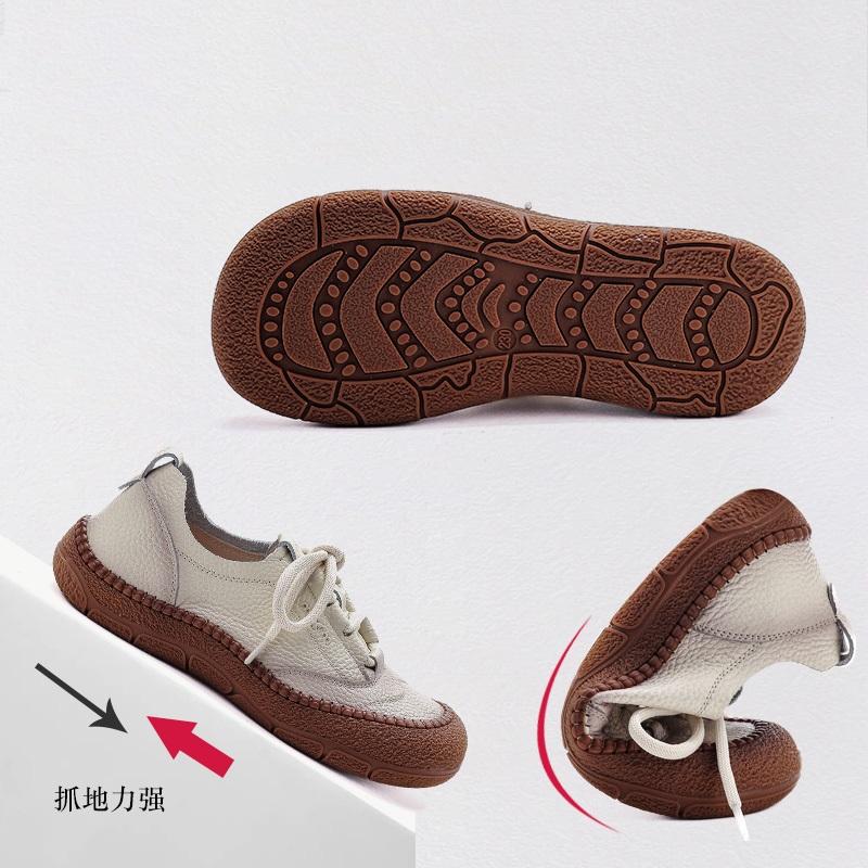 Fashion New autumn tied up flats woman genuine leather moccasins shoes for women luxury comfort flats oxfords shoes ladies casual loafer