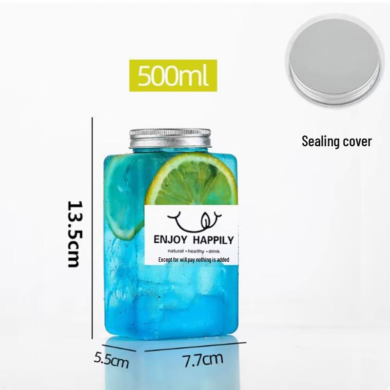 Sanbile 500ml Disposable Plastic Milk Tea Cups